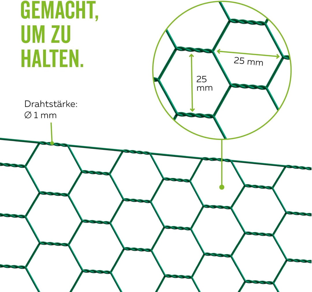 Alberts 614232 Sechseckgeflecht | verschiedene Längen und Höhen - wahlweise in verschiedenen Farben