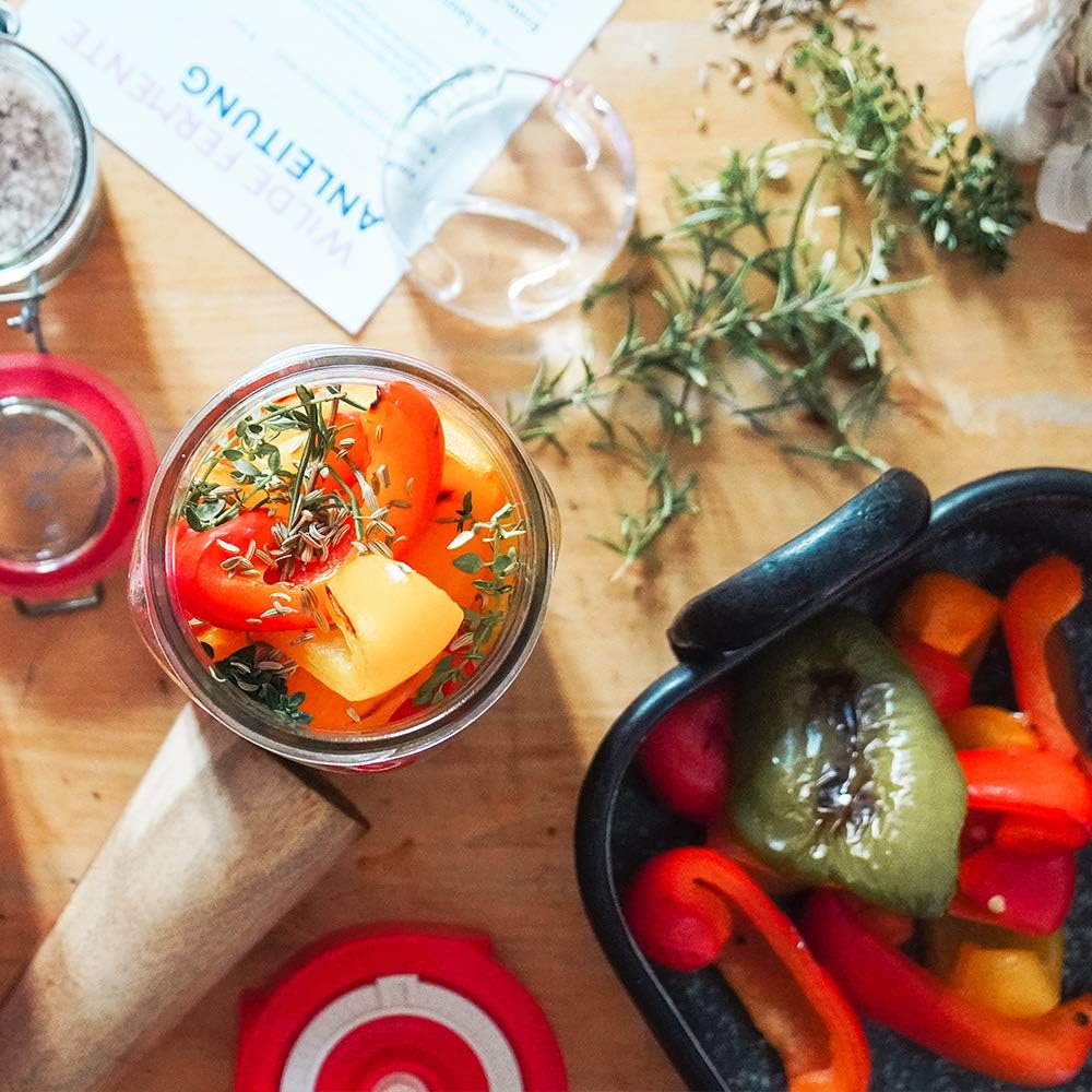 Fairment 4er Set Glas-Gewichte zur Fermentation von Sauerkraut, Kimchi, Gurken usw. Beschwerungsstei