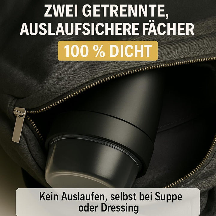 Müslibecher 2in1-700 ml – 2 auslaufsichere Fächer (500 ml + 200 ml) – mikrowellen‑ & tiefkühlgeeigne