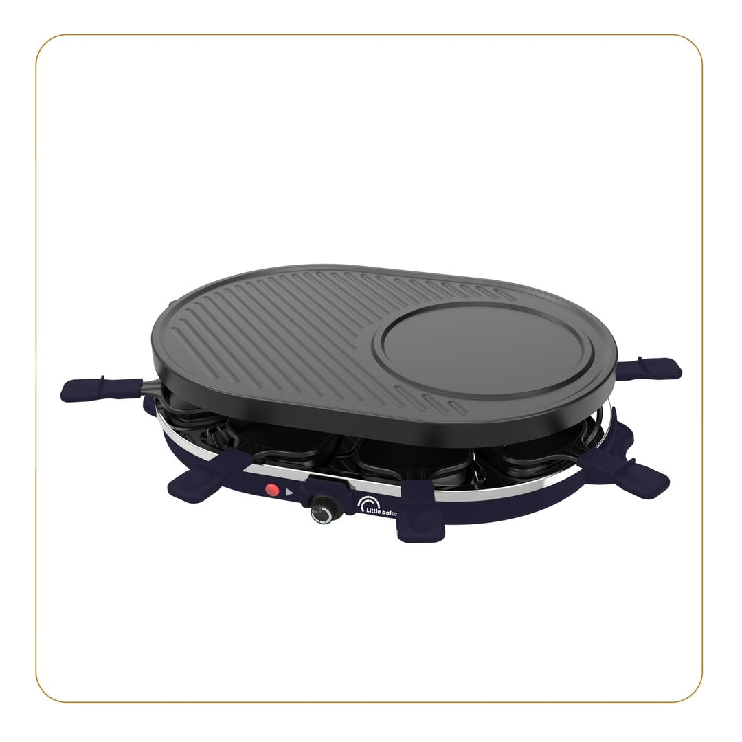 LITTLE BALANCE Raclette-Maker, Multi-Käse, 1200 W, für 8 Personen, abnehmbarer Grill/Crepe, Mitterna