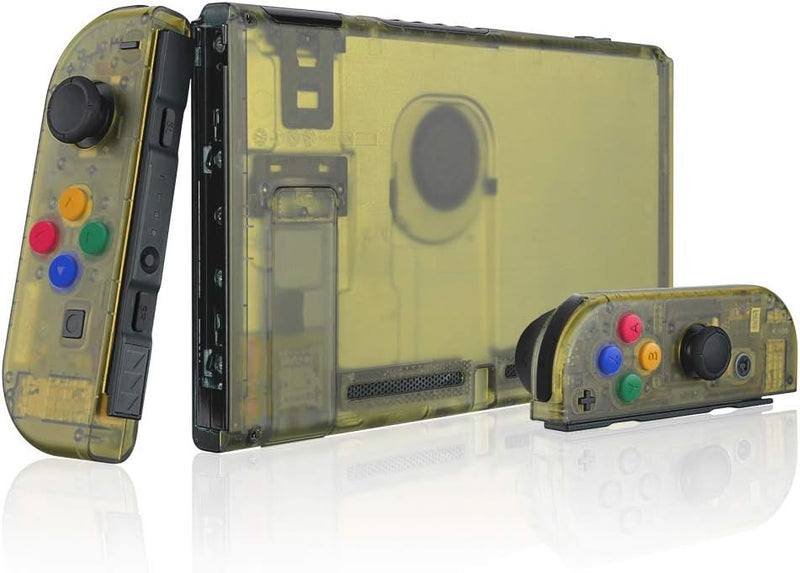 eXtremeRate Hülle Case für Nintendo Switch Joycon/Konsole, Rückgehäuse&Kickstand für Switch Console,