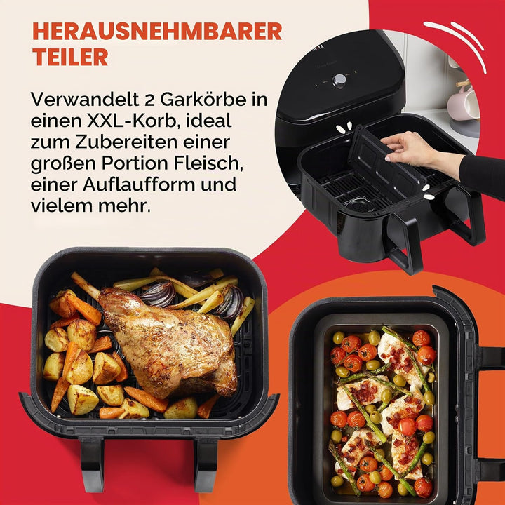Instant Pot – Versazone Dual Black Heissluftfritteuse – Gross 8,5 l, Familiengrösse – Einzelner Dopp