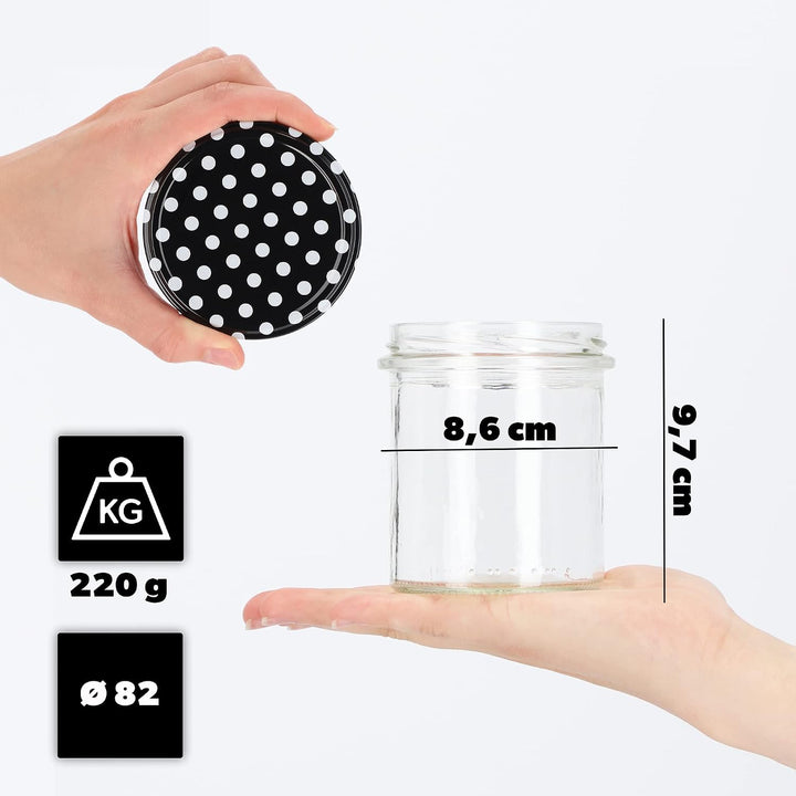 KADAX 10er Set Marmeladengläser 350ml TO82, Einmachgläser Vorratsgläser Mason Jar mit Schraubdeckel,