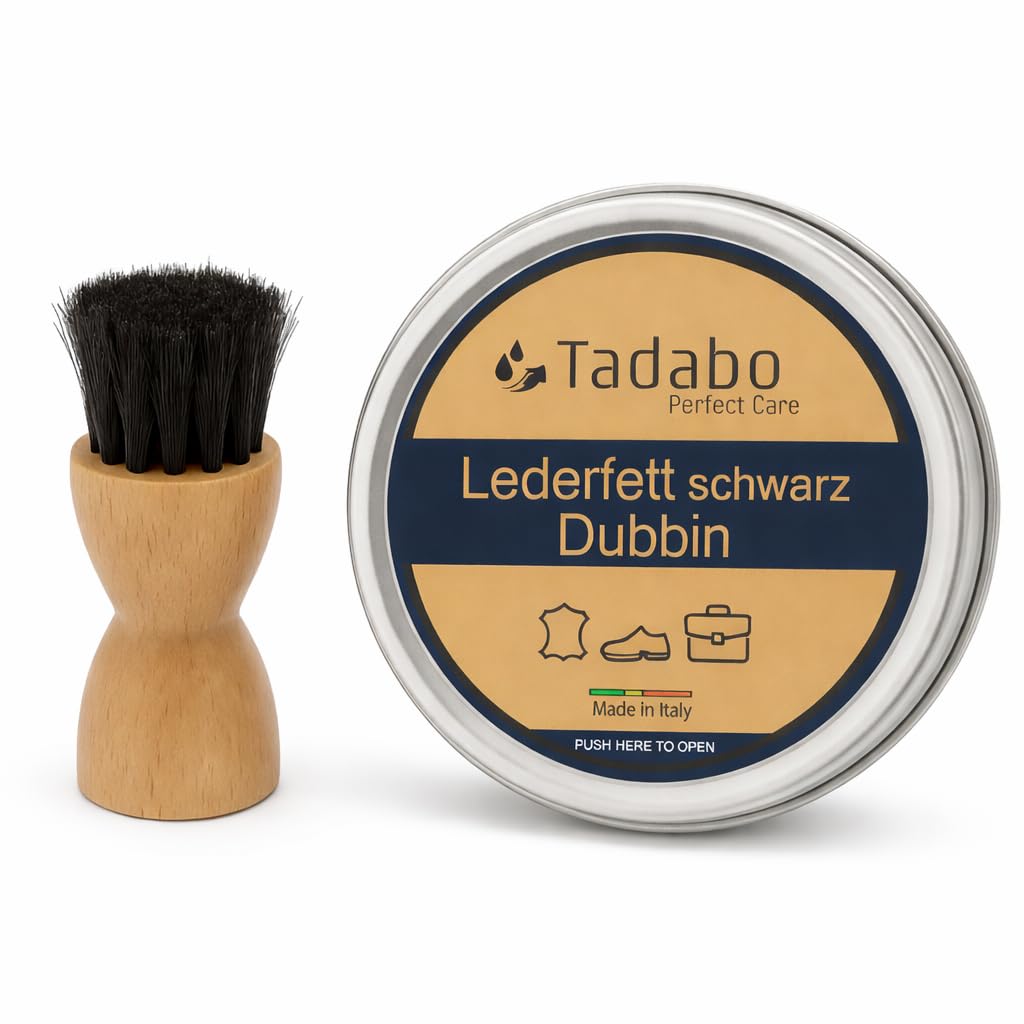 Lederfett 100 ml mit Auftragsbürste – Farblos & Schwarz – Lederpflege | Schuhpflege | Pflege Leder S
