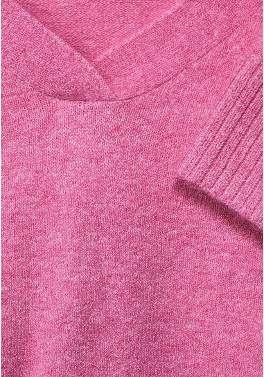 Street One Damen Pullover Weicher Feinstrick Blue 40 Pink Crush Melange, 40 Pink Crush Melange