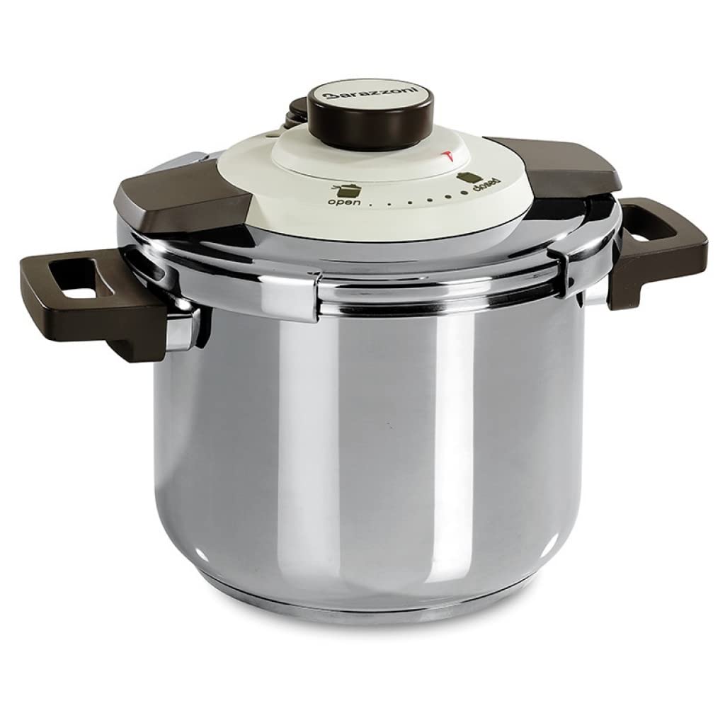 Barazzoni Facile Schnellkochtopf Easy Dual System einfach, Fassungsvermögen 4,5 l, Ø 22 cm, Edelstah