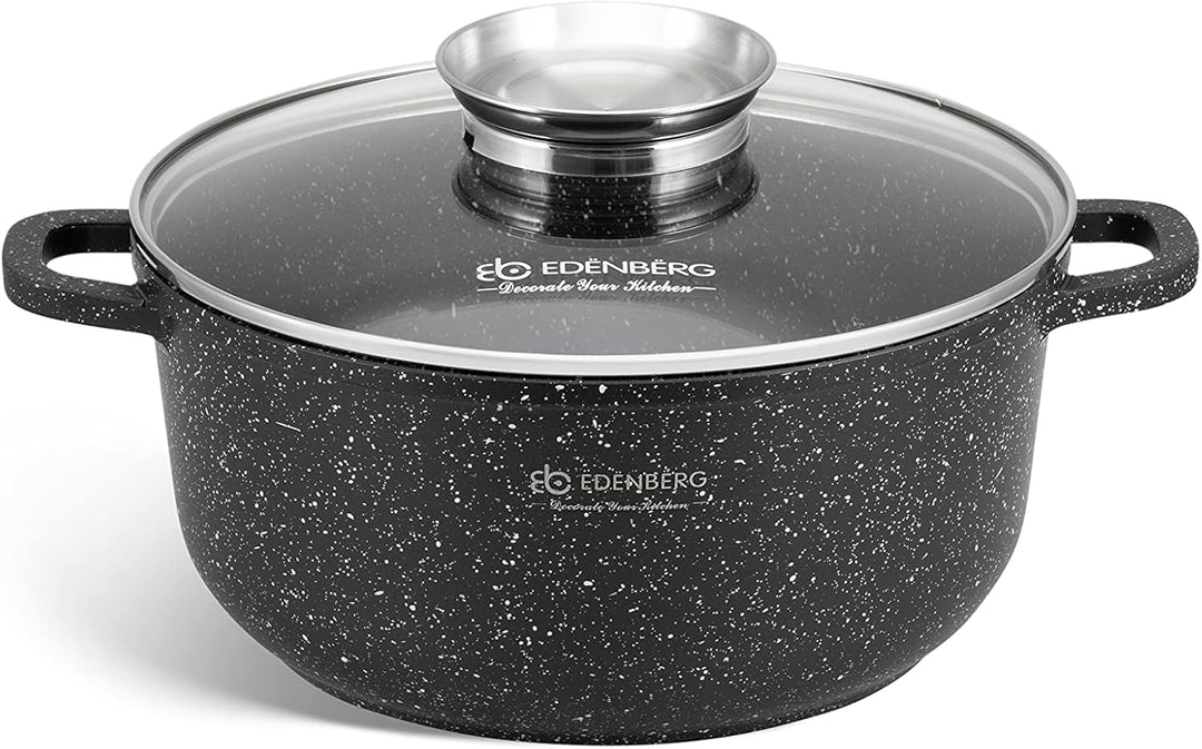 Edenberg Marmor-Keramik-Töpfen - Ideal für Gas-, Elektro-, Halogen-, Keramik- und Induktionsherde (E