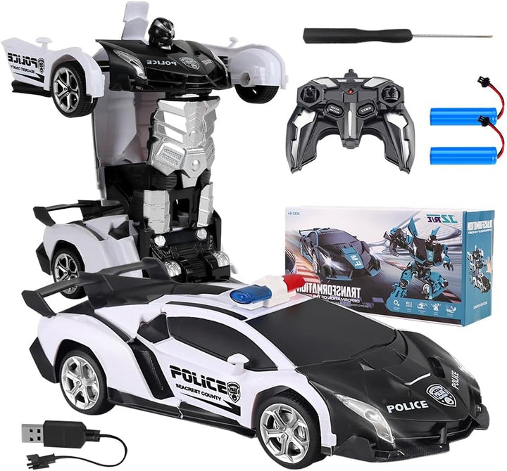 2 in 1 Transformator Ferngesteuertes Auto,1:18 Transformator Spielzeug,RC Auto Transform Roboter Spi