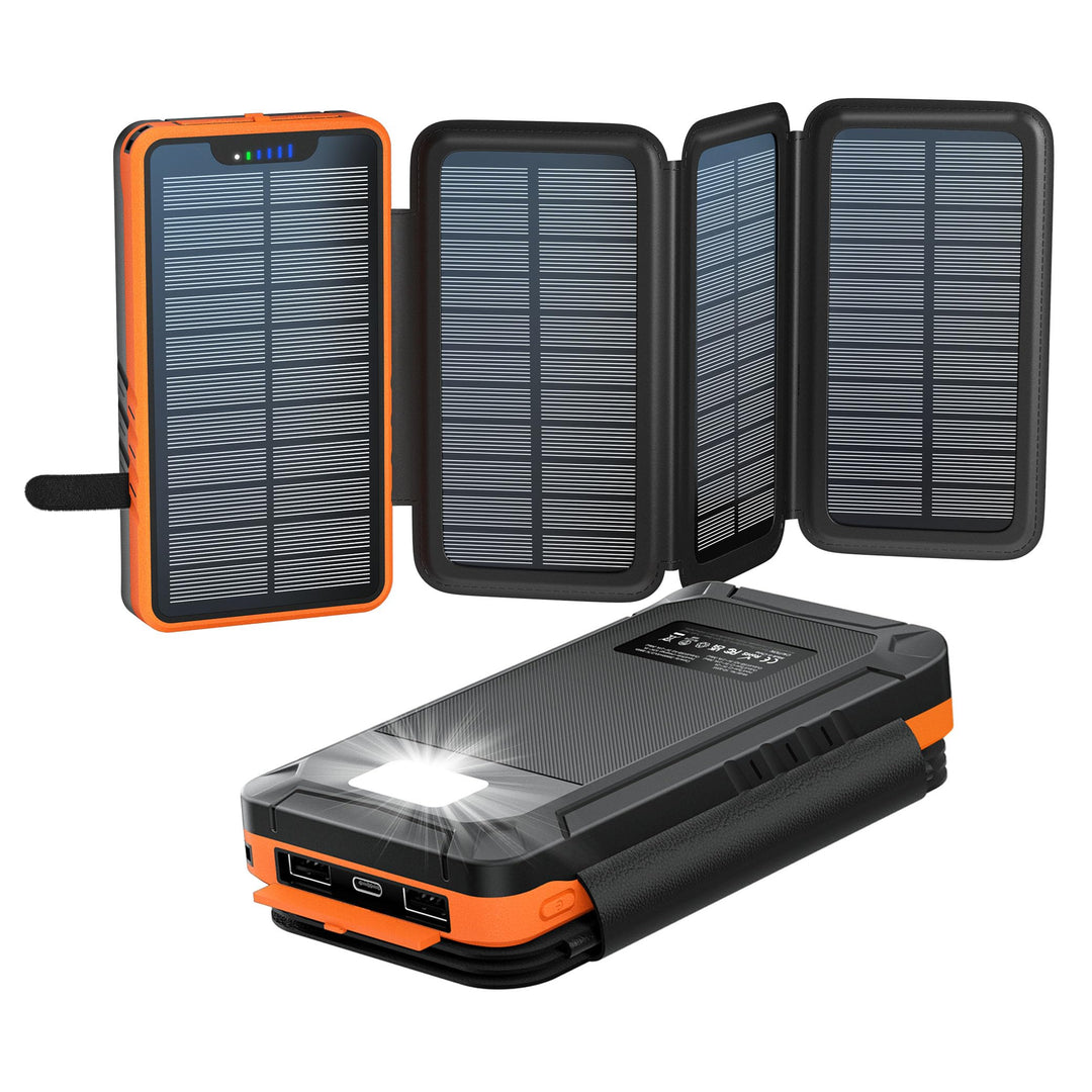 Solar Powerbank 26800mAh, elzle Solar Ladegerät mit 2 USB-Ausgangsport & 1 USB-Eingangsport, Outdoor
