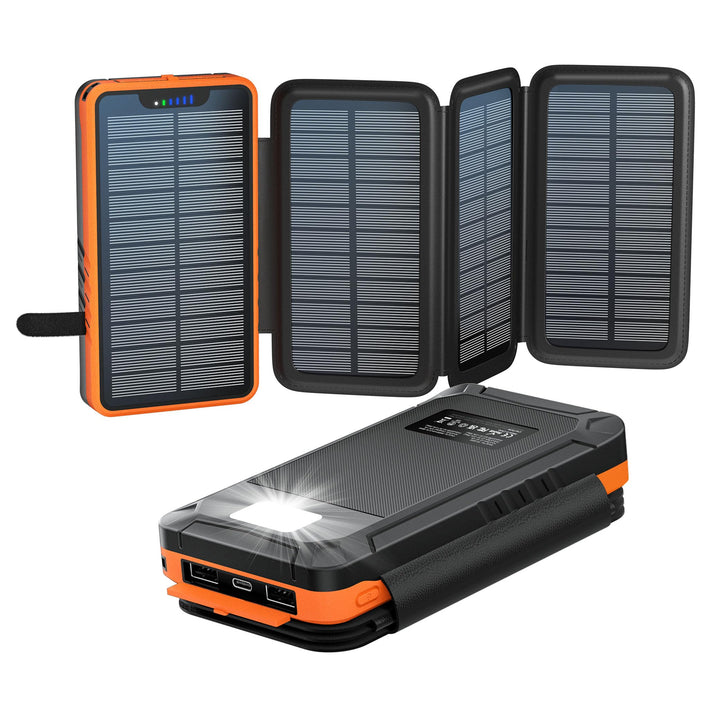 Solar Powerbank 26800mAh, elzle Solar Ladegerät mit 2 USB-Ausgangsport & 1 USB-Eingangsport, Outdoor
