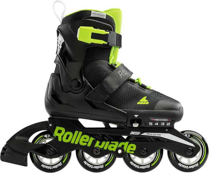 Rollerblade Unisex Jugend Microblade Inline-Skates EU: 28-32 (UK: 10J-13J / US: 11J-1) SCHWARZ/GRÜN,