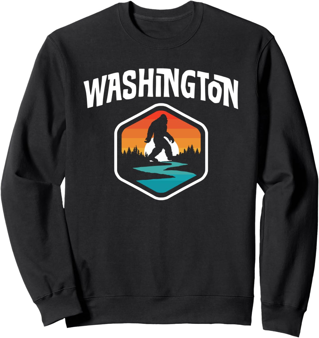 Washington Vintage Bigfoot Outdoor & State Pride Nature Sweatshirt