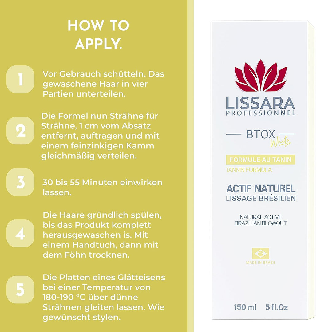 Glättendes Tanin Lissara - Taninoplastik - Btox White NATURAL ACTIVE - Formolfrei - Tiefenverjüngend