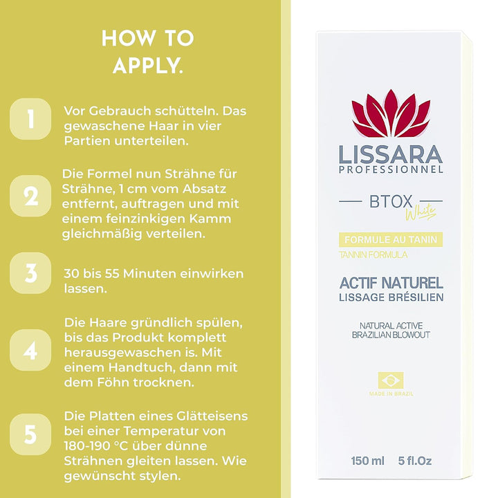 Glättendes Tanin Lissara - Taninoplastik - Btox White NATURAL ACTIVE - Formolfrei - Tiefenverjüngend
