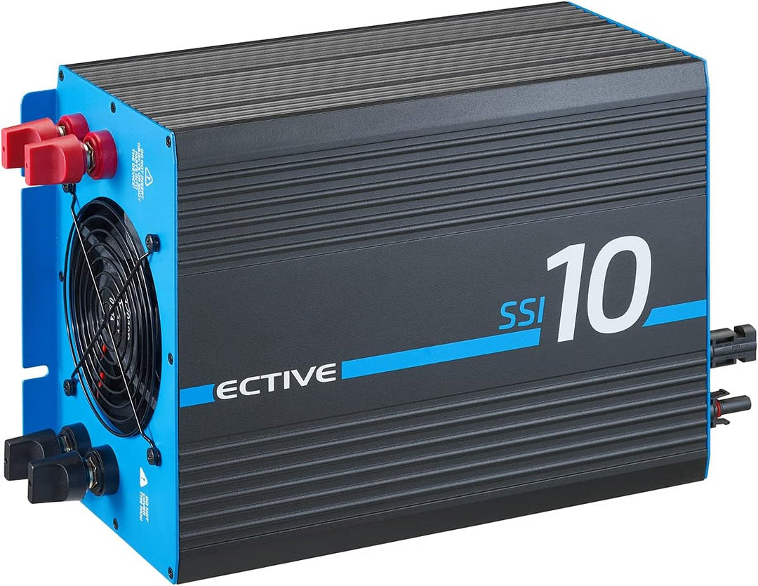 ECTIVE 24V zu 230V 1000W Reiner Sinus-Wechselrichter SSI 10 mit MPPT-Laderegler, Batterie-Ladegerät,
