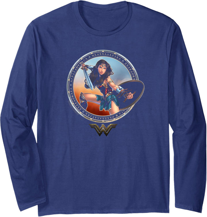 Wonder Woman Movie Battle Pose Langarmshirt