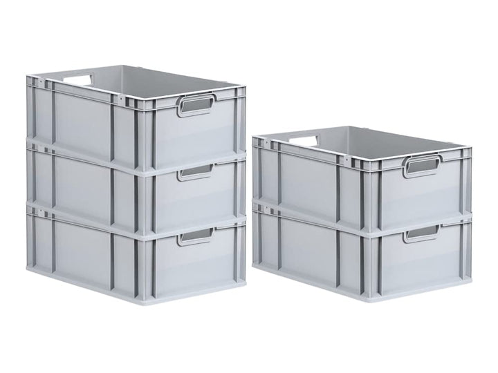 PROREGAL SuperSparSet 5x Eurobox NextGen Grip | HxBxT 22x40x60cm | 44 Liter | Griffe offen | Verstär