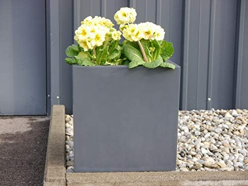 Pflanzkübel der BUNDESGARTENSCHAU L40x B40x H40cm aus Fiberglas in anthrazit, Blumenkübel, Pflanzgef