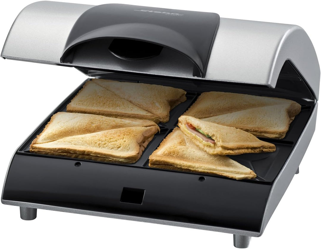Steba SG40 Sandwich-Maker / 4 x 2 XXL-Big American Toast / 1200 W Silber