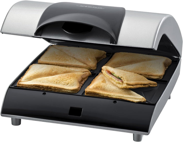 Steba SG40 Sandwich-Maker / 4 x 2 XXL-Big American Toast / 1200 W Silber