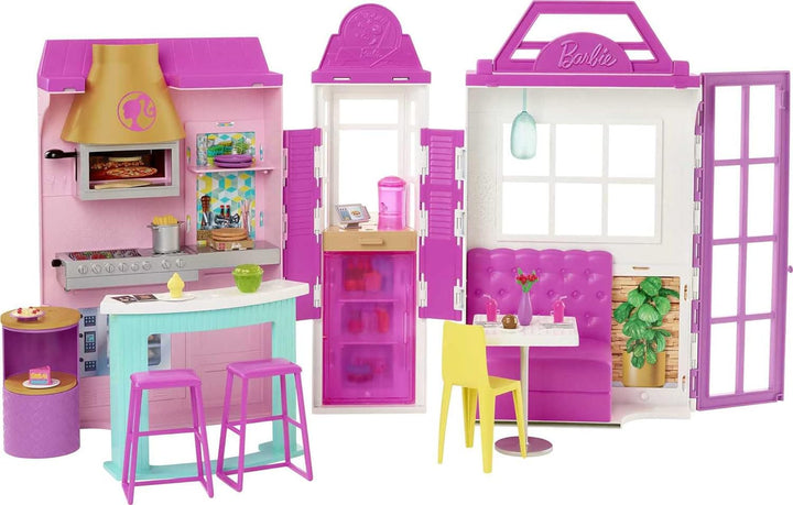 Barbie Cook 'n Grill Restaurant, 6 Spielbereiche, über 30 Teile, Licht- und Soundeffekte, Spielset k
