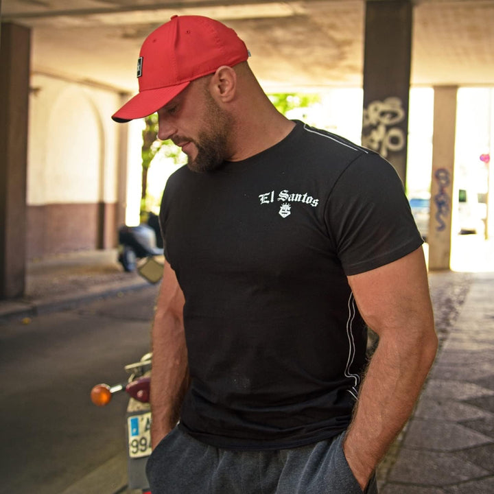 Männer T-Shirt EL-1005 Rundhals Baumwoll Shirt M Schwarz, M Schwarz