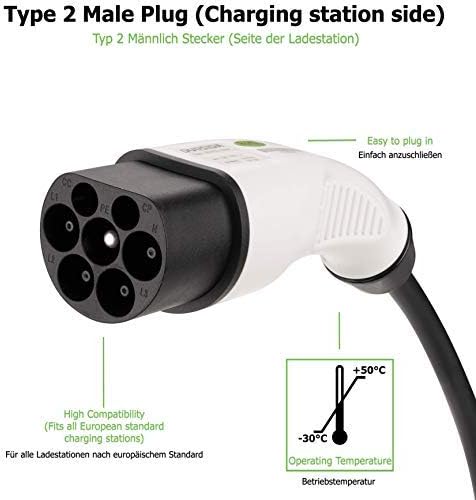 Adapter für Elektrofahrzeug Ladekabel - Typ 2 IEC 62196 auf Typ 1 SAE J1772 EV + Ladegerätadapter -
