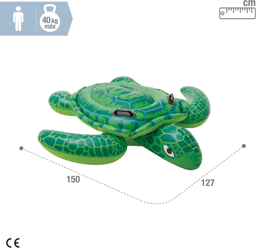 Intex Lil' Sea Turtle Ride-On - Aufblasbarer Reittier 58001 Blau 335 x 335 cm Single, Single