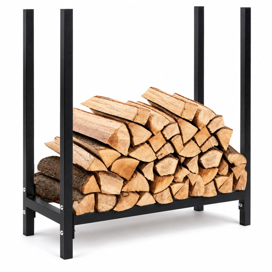 SCHMIDT security tools Kaminholzregal 60x25x61cm Stahl Schwarz Brennholzregal Holzstapelhilfe Holzun