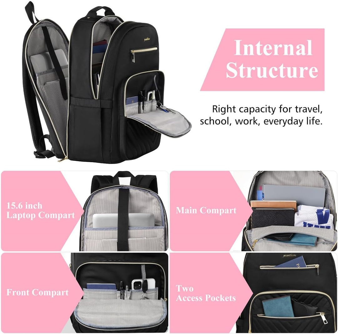 YAMTION Rucksack Damen,Schulrucksack Mädchen Teenager Schultasche Frauen 15.6 Zoll Laptop Rucksack m