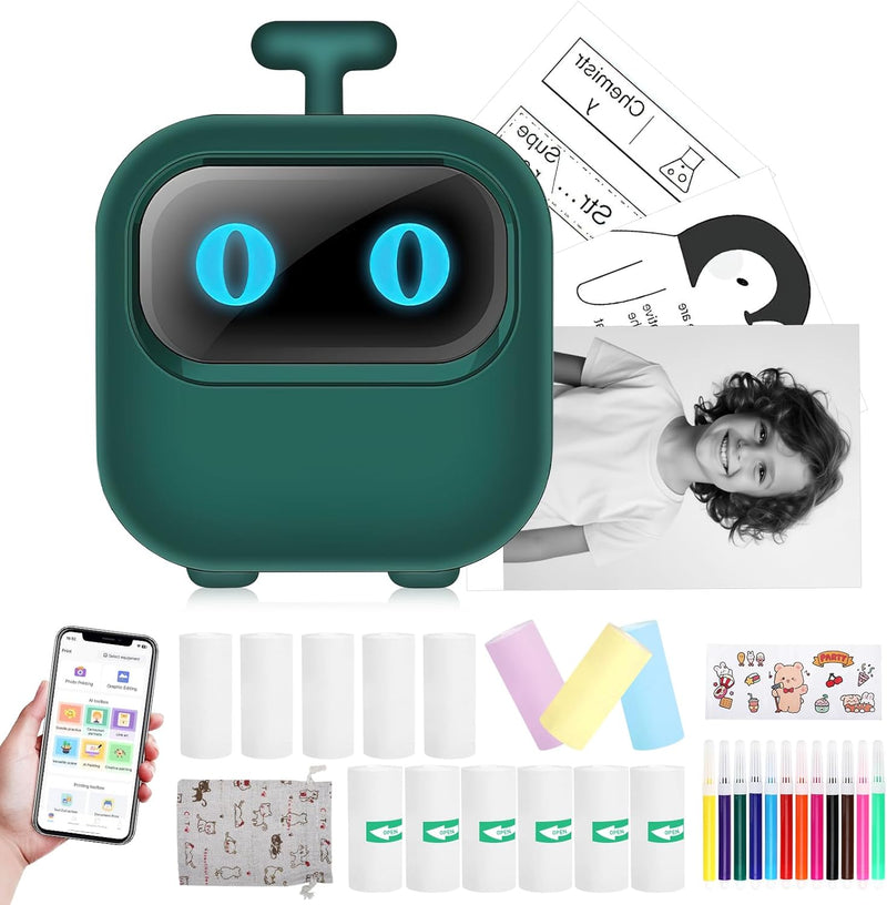 Mini Drucker Mobiler Fotodrucker Handy Drucker, Tragbarer Thermodrucker Smartphone Bluetooth Drucker