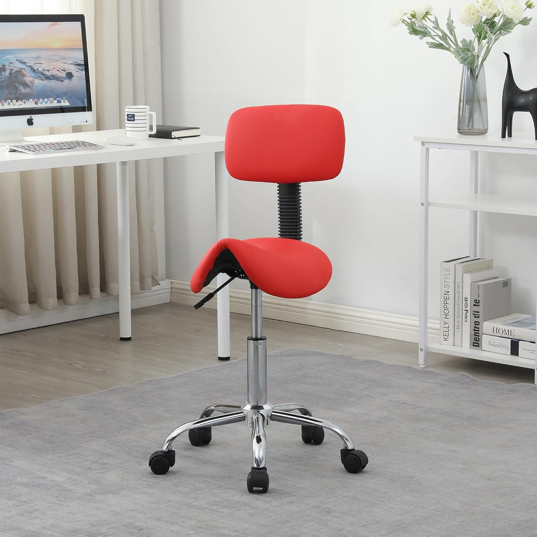 Mingone Sattelhocker Ergonomischer Arbeitshocker 360° Drehbarer Hocker Höhenverstellbarer Bürohocker