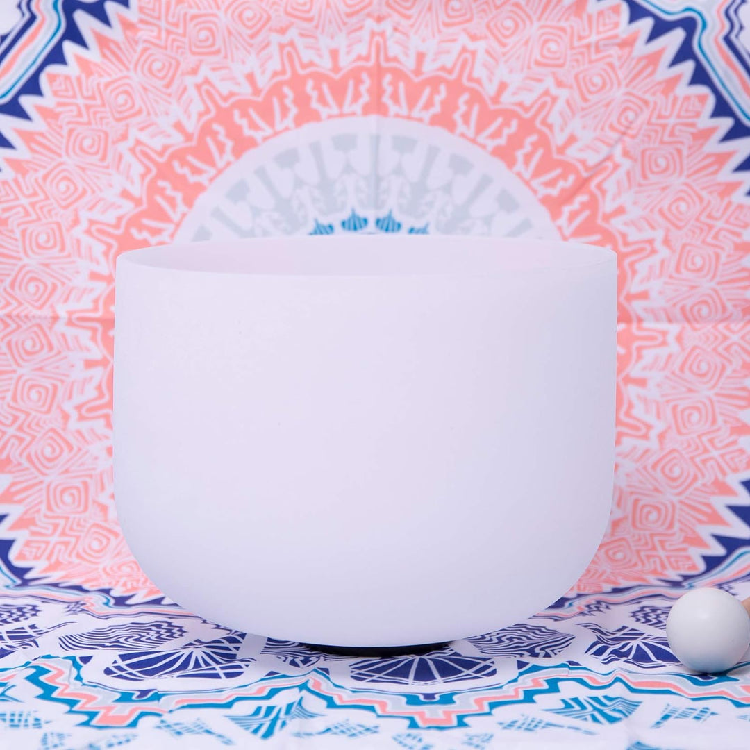 ENERGYSOUND 432 Hz Ein Drittes Auge Chakra Frosted Quarz Kristall Singschale 8 Zoll (20 cm) 432Hz A