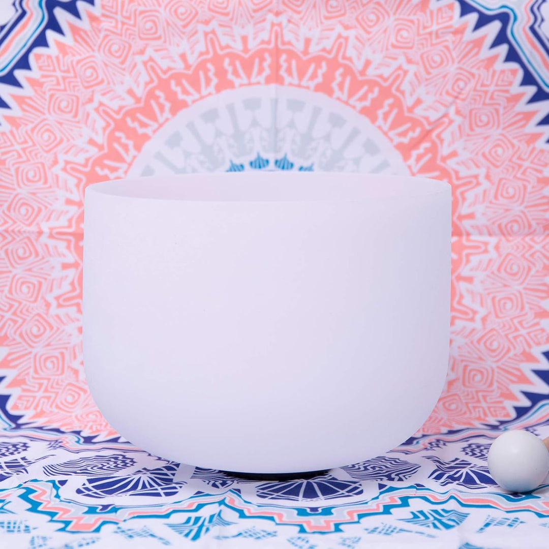 ENERGYSOUND 432 Hz B Krone Chakra Frosted Quarz Kristall Singschale 8 Zoll (20 cm)