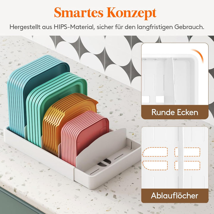 Lifewit Topfdeckel Frischhaltebox Lagerung, 1 Stück Lunchbox Deckel Aufbewahrung Organizer Küche Top