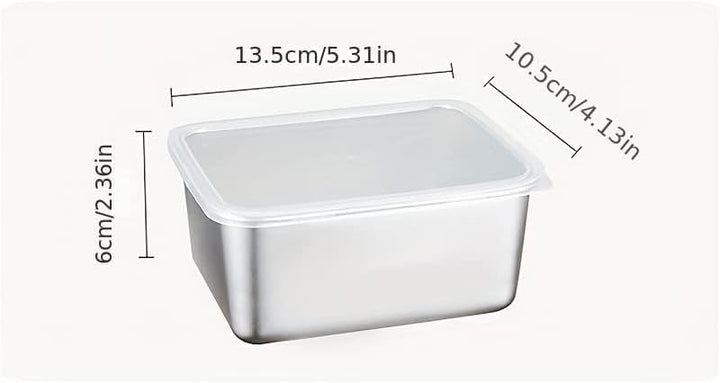 MVSR 6 Stück Frischhaltedosen Mit Deckel, Meal Prep Boxen, Edelstahl, Backofen Gefrierschrank Geschi