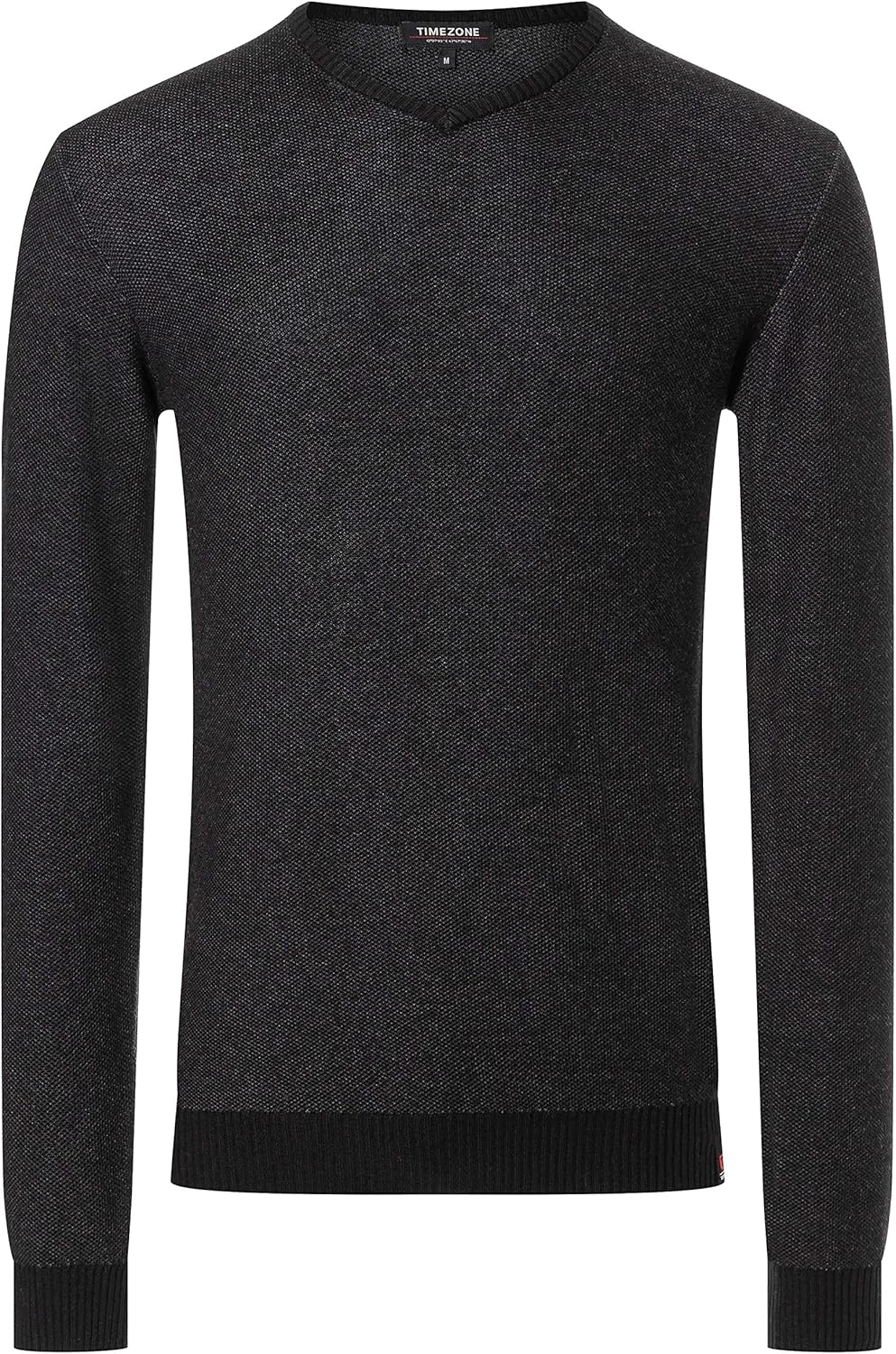 Timezone Herren Soft V Longsleeve Pullover L Caviar Black, L Caviar Black