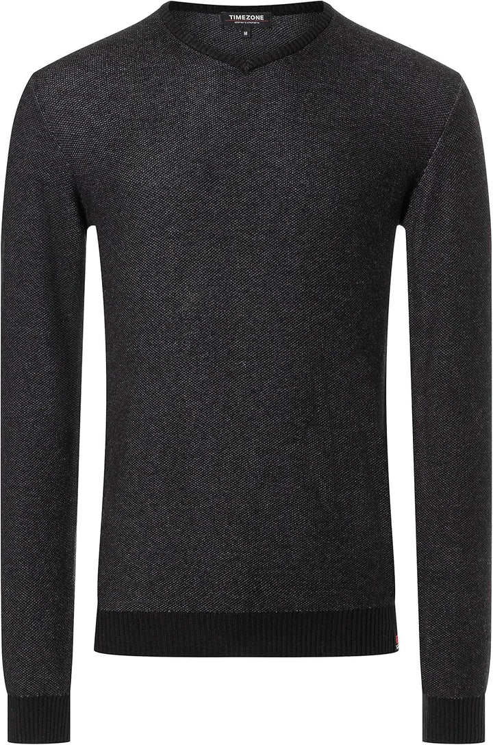 Timezone Herren Soft V Longsleeve Pullover L Caviar Black, L Caviar Black