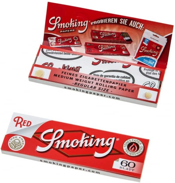 Zigarettenpapier Display Smoking No. 8 Red (50x60 Bl)
