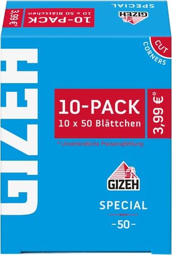 Gizeh 19876 Special Blau-Kurzes Papier-100 Heftchen a 50 Blättchen-Zellulose, Papier