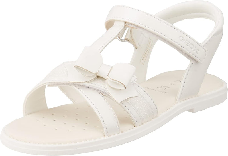 Geox Mädchen J Karly Girl Sandal 25 EU Weiss, 25 EU Weiss