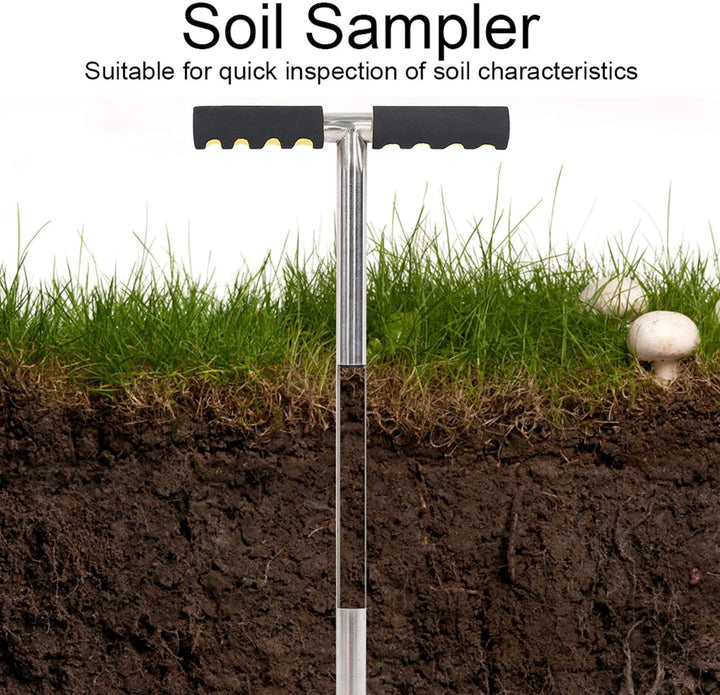 Wakects Soil Sampler Sonde 51 cm, Edelstahl-Bodenprobe, T-Style Griff, Sampler für Bodensonde für Go