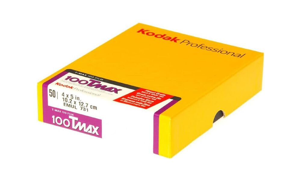 Kodak T-Max 100 10,2 (4 Zoll) x 12,7 cm (5 Zoll) Schwarz-/Weiss Negativ-Filme (50 Blatt)