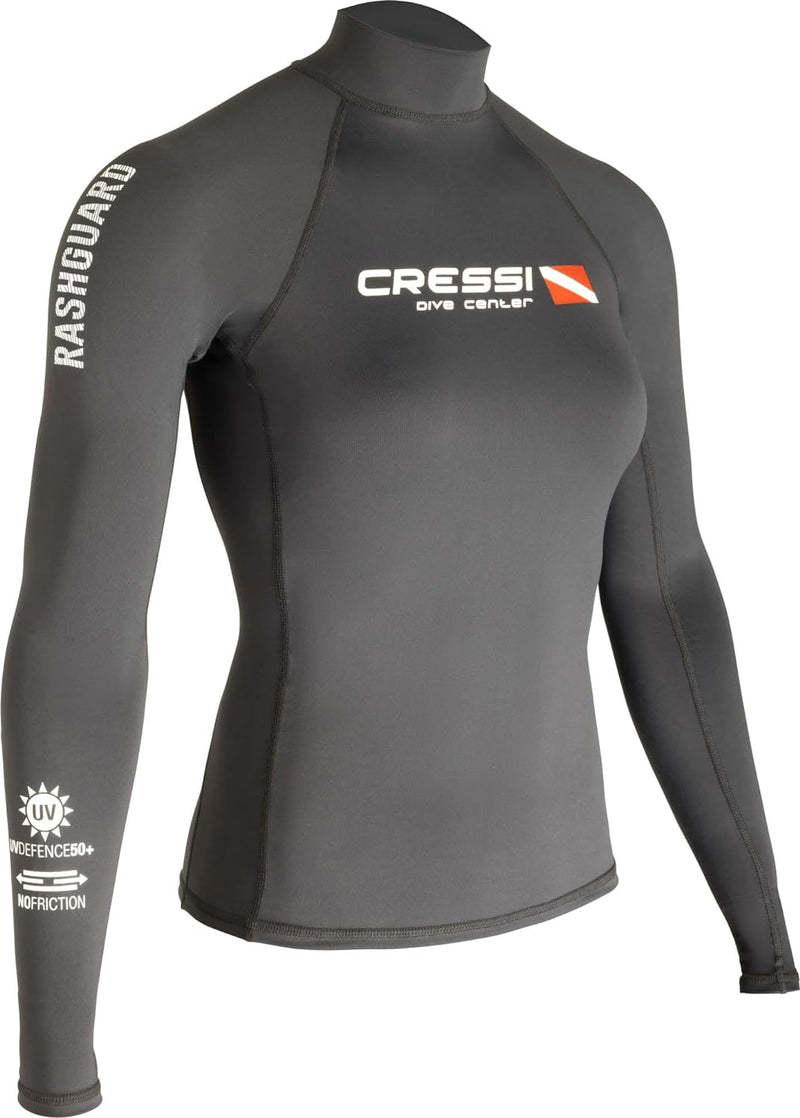 Cressi Dive Center Lady Rash Guard - Protective Langarm Schwarz Rash Guard für SUP und Wassersport,