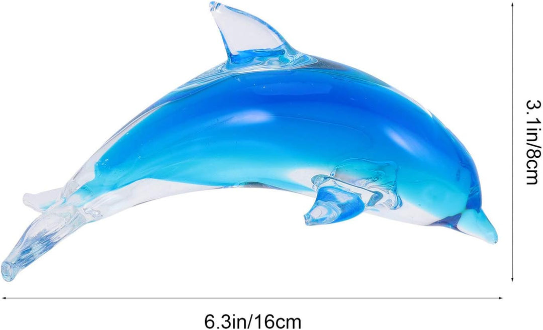 BESPORTBLE Glas Delfin Figur Ornamente Glas Meer Tier Kunst Glas Sammelfiguren Meer Ozean Matrose De