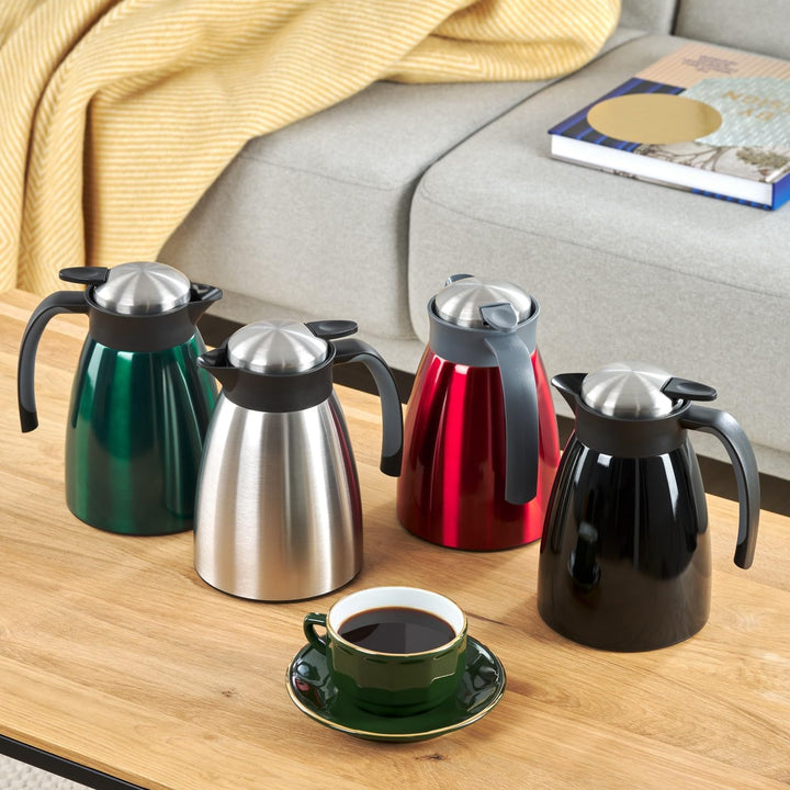 Blumtal Thermoskanne 1l - BPA-freie Teekanne mit Quick Tip Verschluss - auslaufsichere Kaffeekanne T