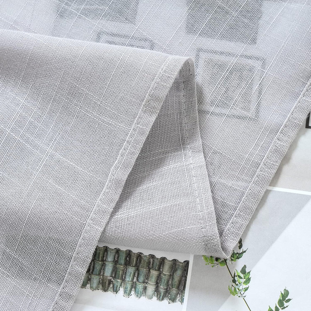 MIULEE 2er Set Voile Vorhang Sheer Leinenvorhang mit Ösen Transparente Leinen Optik Gardine Ösenscha