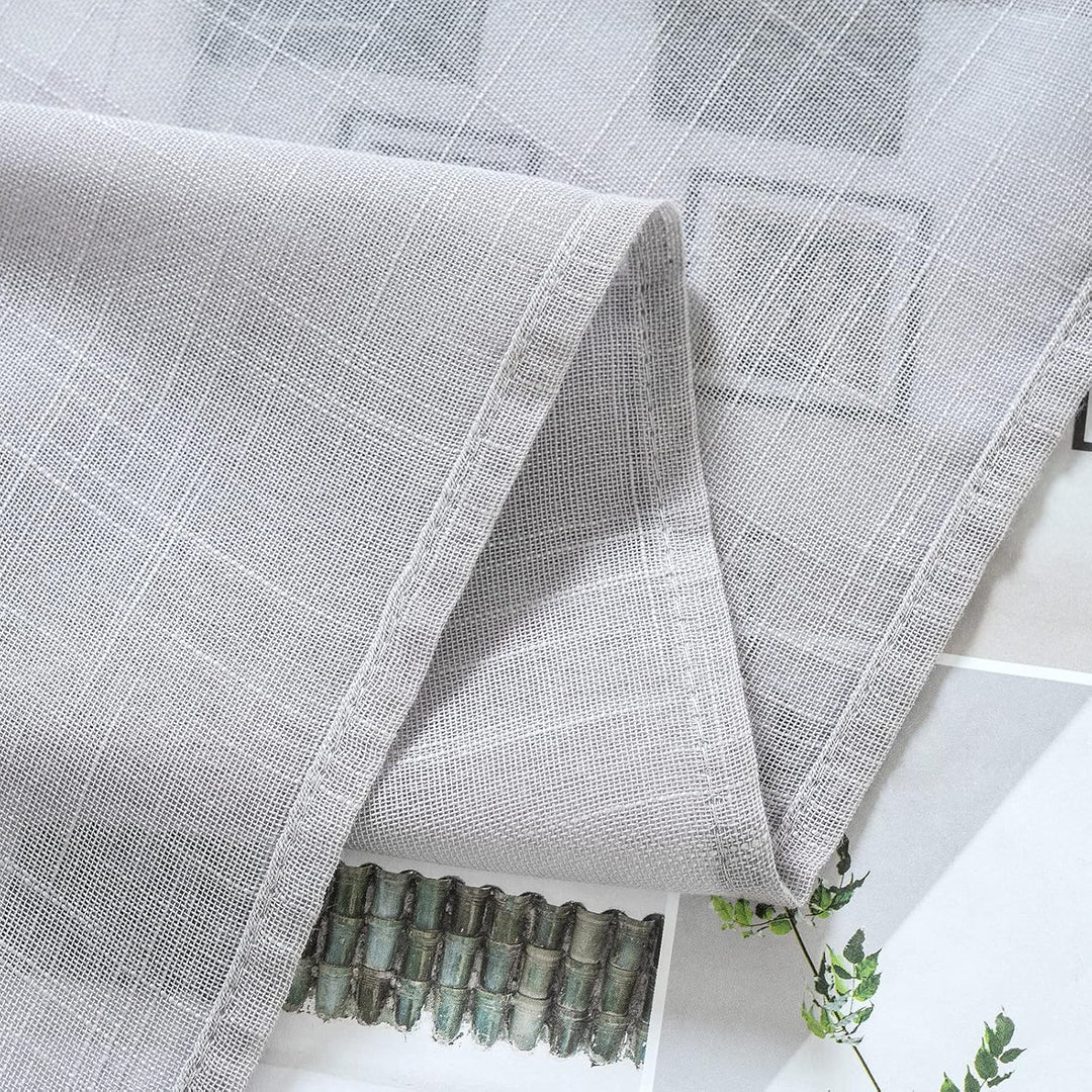 MIULEE 2er Set Voile Vorhang Sheer Leinenvorhang mit Ösen Transparente Leinen Optik Gardine Ösenscha