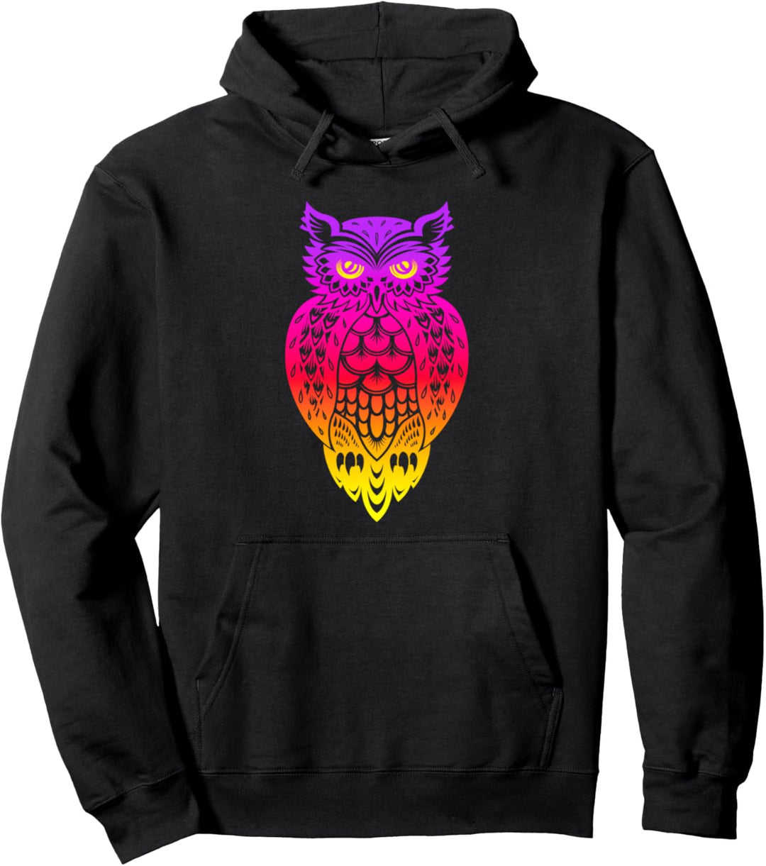 Eulen-Sonnenuntergang-Farbverlauf Pullover Hoodie