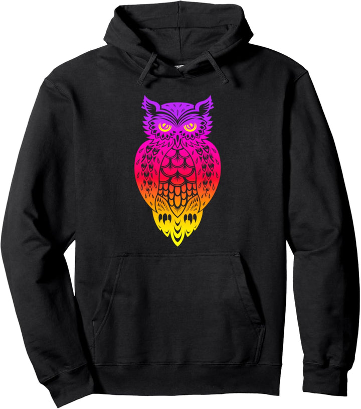 Eulen-Sonnenuntergang-Farbverlauf Pullover Hoodie